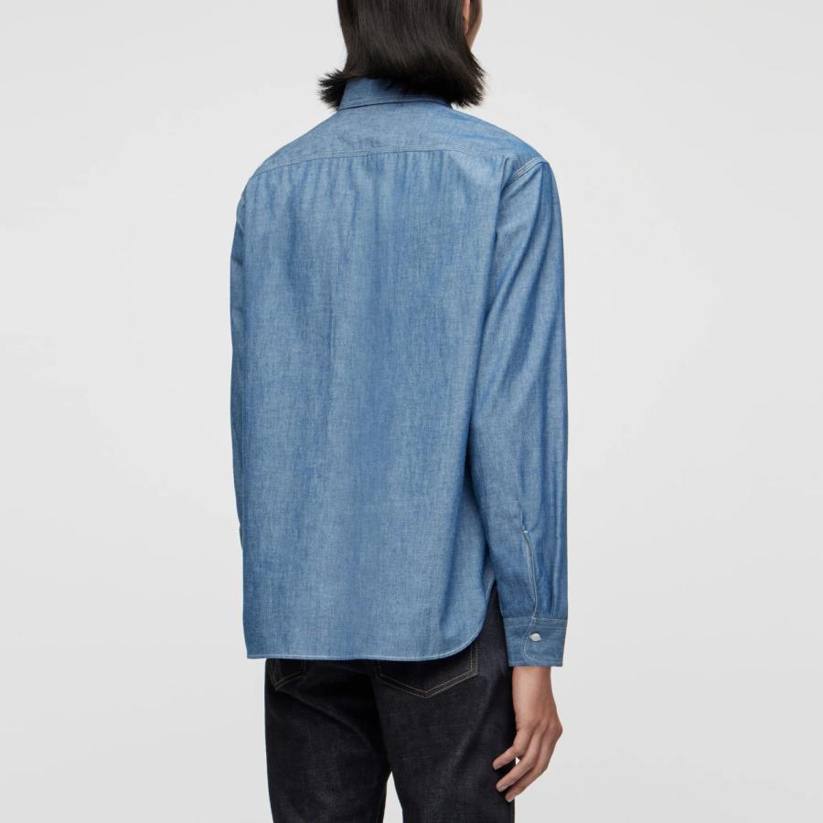 桃太郎ジーンズ　コットン長袖シャツ　サイズ44 桃太郎ジーンズ（MOMOTARO JEANS） ドビー織り ワークシャツ ジェイル