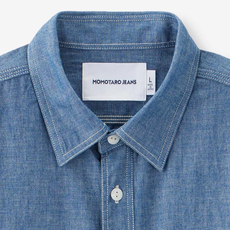 桃太郎ジーンズ　コットン長袖シャツ　サイズ44 桃太郎ジーンズ（MOMOTARO JEANS） 長袖 シャツ セルヴィッチ