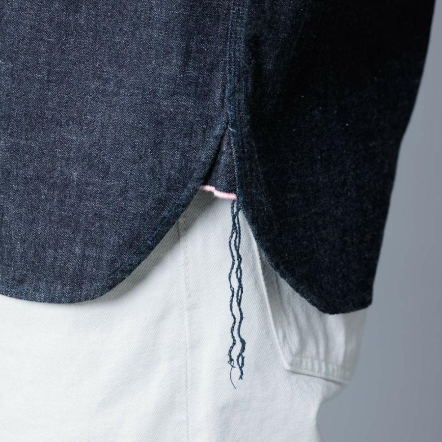 桃太郎ジーンズ シャツ インディゴ ワークシャツ 日本製 デニムシャツ 春 ポケット MXLS1020 | 桃太郎ジーンズ | 06