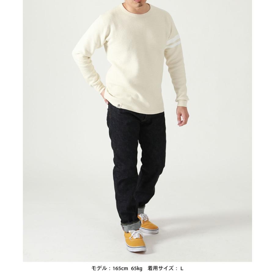 桃太郎ジーンズ メンズ レディース サーマル 長袖 Tシャツ 出陣