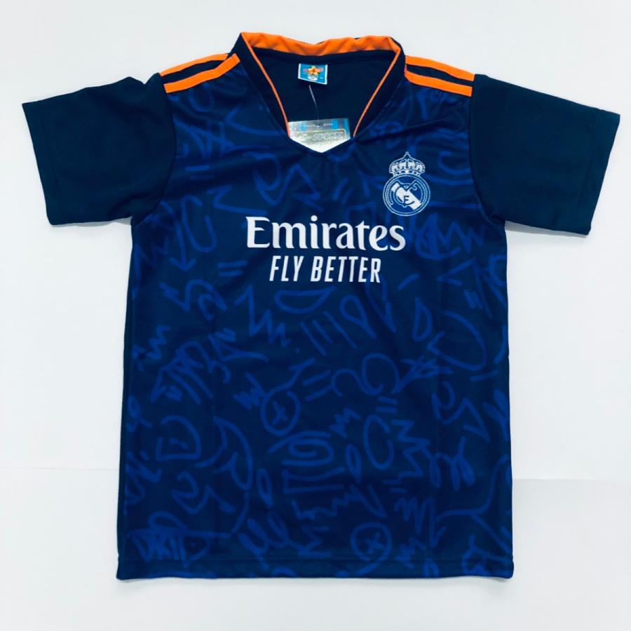 半額 子供用 K027 21 レアルマドリード 紺オレンジ ゲームシャツ パンツ付 サッカー キッズ ジュニア ユニフォーム Supplystudies Com