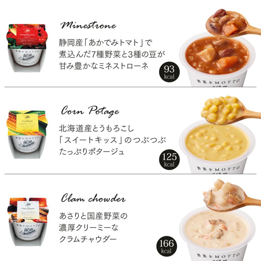 スープ おまかせスープ 32個セット レトルト｜ミネストローネ コーン クラムチャウダー ボルシチ かぼちゃ ポトフ 和風 鶏白湯 とん汁 | 野菜をMotto!! | 03