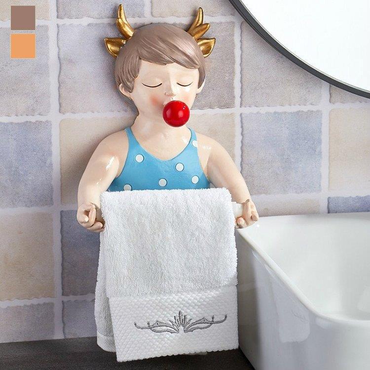 気質アップ 日用品雑貨 トイレ用品 トイレットペーパーホルダー 設置簡単 アニマル 妖精 鹿 金運 運気アップ 水難除け 風水 ベージュ ブラウン お気にいる Turningheadskennel Com