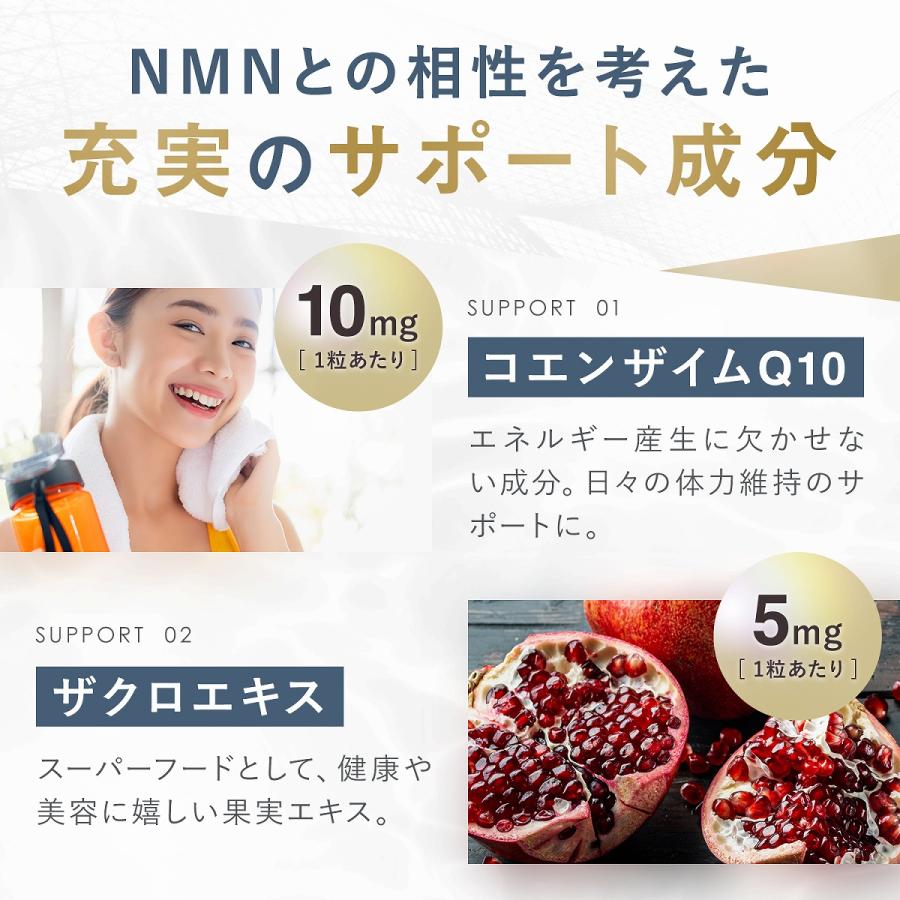 NMN サプリ サプリメント 23400mg 日本製 1粒260mg 高純度 100% 90カプセル コエンザイムQ10 マルチビタミン 着色料不使用｜mono-corporation｜17