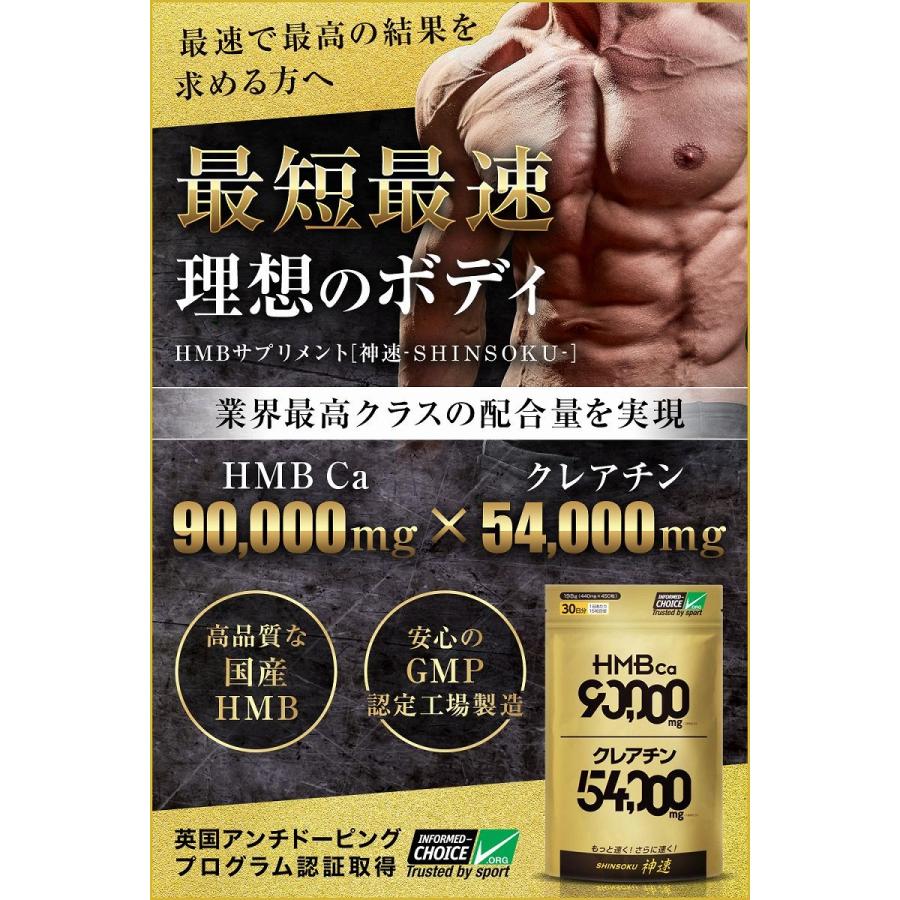 Hmb サプリメント 神速 大容量450粒 Hmb90 000mg クレアチン54 000mg 国産hmb原料使用 計144 000mgのダブル成分を配合 クリックポスト専用 送料無料 Shinsoku モノコーポレーション 通販 Yahoo ショッピング