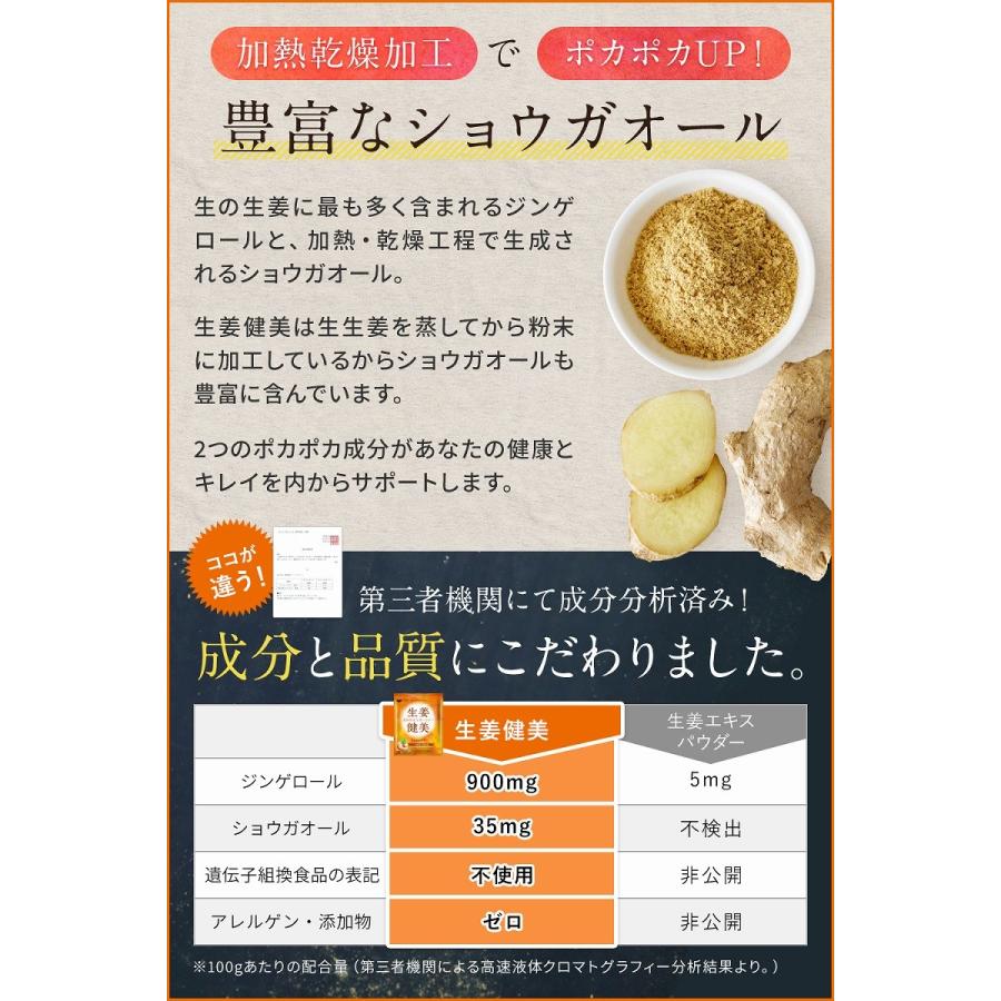 高知県産 生生姜100%使用 生姜パウダー 非遺伝子組み換え アレルゲンゼロ 添加物ゼロ 生姜健美 100g ショウガオール｜mono-corporation｜05