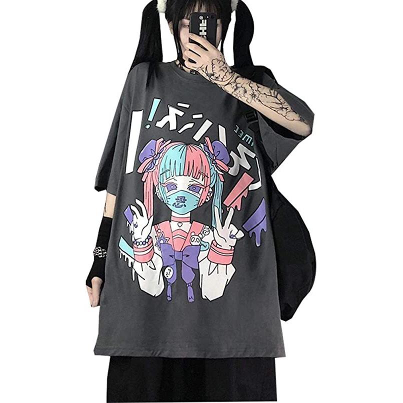 病みかわいい 服 レディース 原宿系 Tシャツ 半袖 韓国 ファッション シャツ トップス 萌え アニメ プリント S S Mono Mono 通販 Yahoo ショッピング