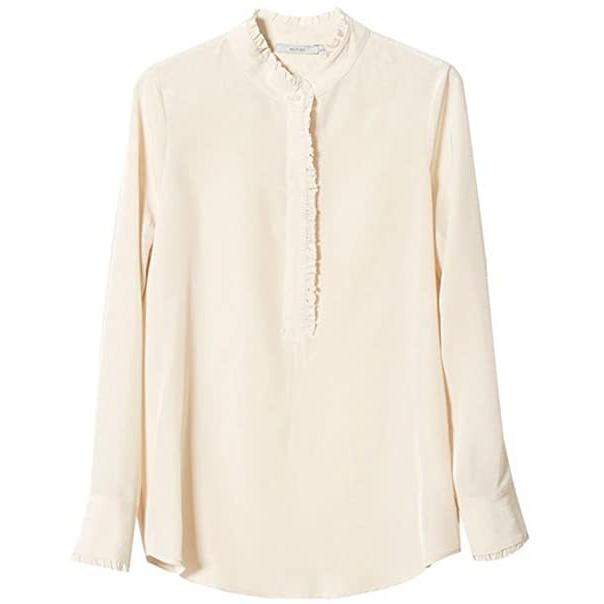 アウトレット送料無料 重厚23匁 シルク ブラウス シャツ 長袖 ヨーロピアン レトロ フォーマル レディース S 100 本物保証 Www Thedailyspud Com