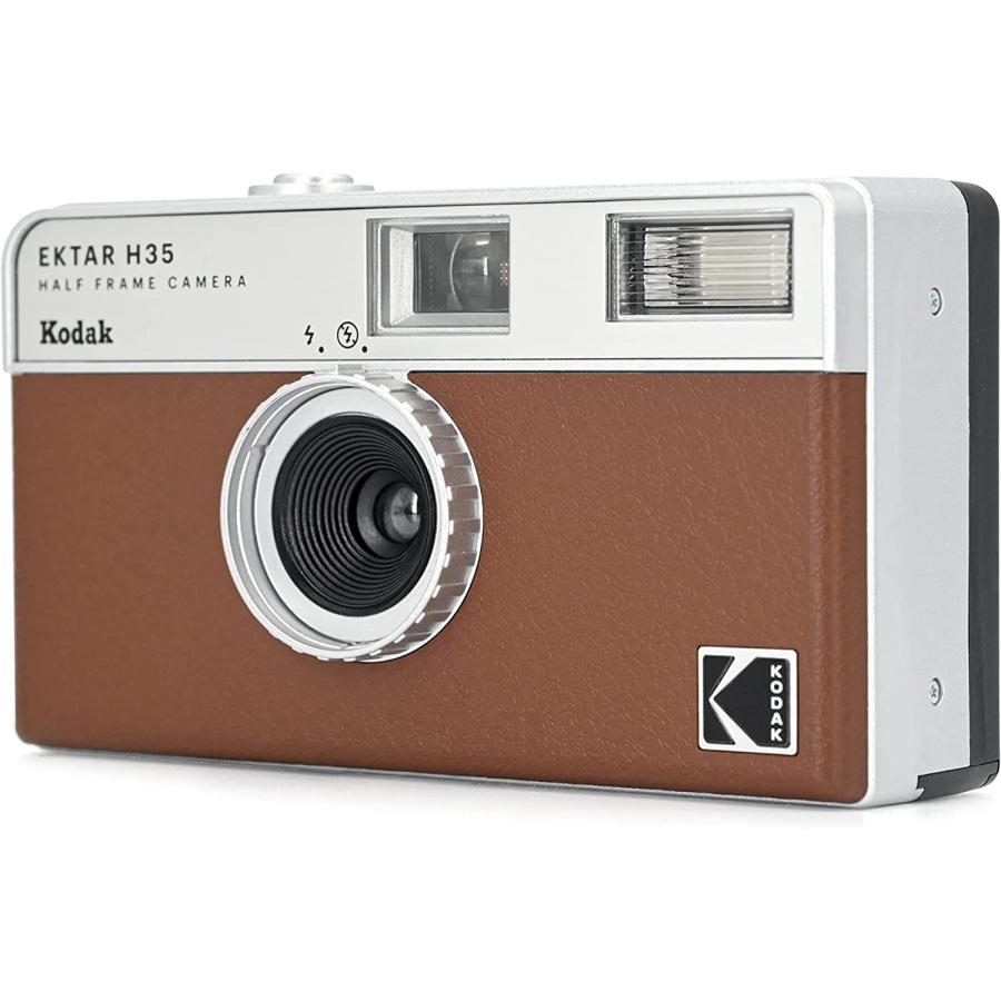 フィルムカメラ Kodak コダック ハーフカメラ フィルム枚数の倍撮れる レトロ 簡単 軽量 おすすめ コンパクト 35mm カメラ EKTAR H35 ブラウン｜mono-pocket｜05