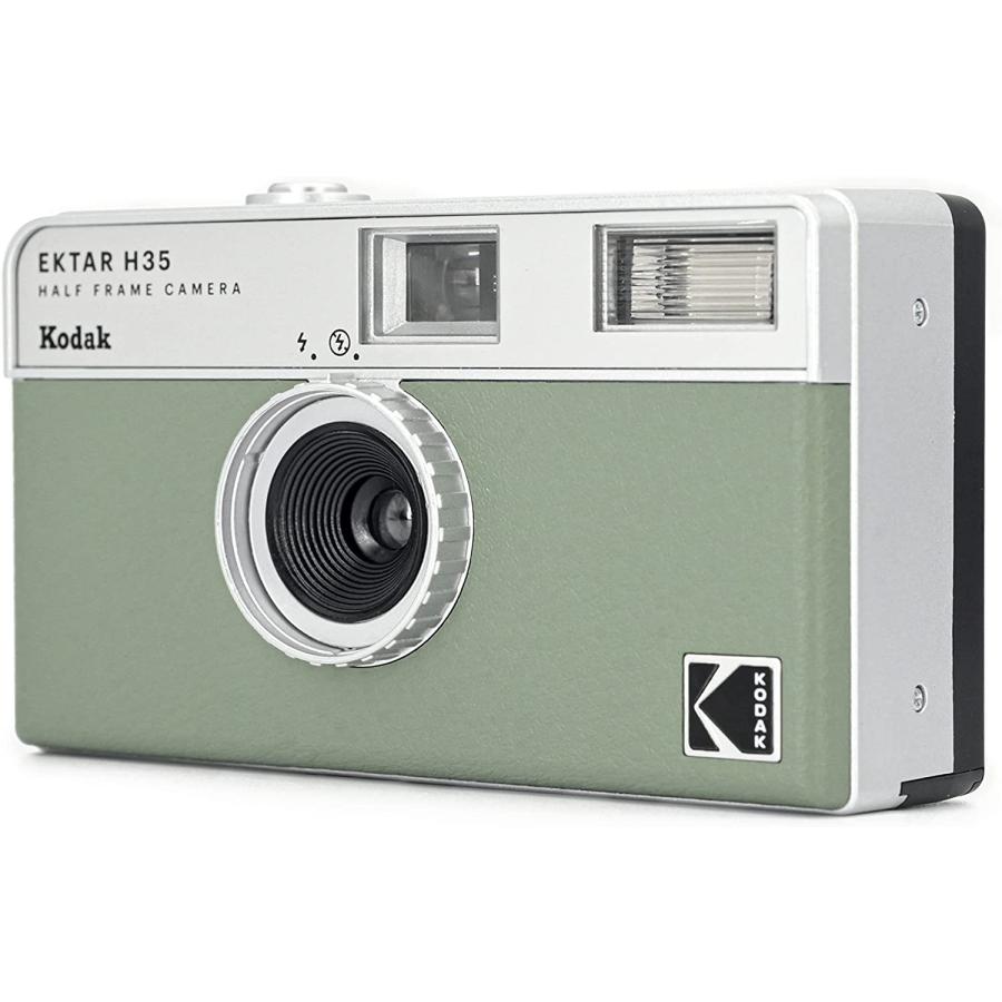 フィルムカメラ Kodak コダック ハーフカメラ レトロ 簡単 軽量 35mm カメラ EKTAR H35 セージ カラーフィルム アルカリ電池セット｜mono-pocket｜05