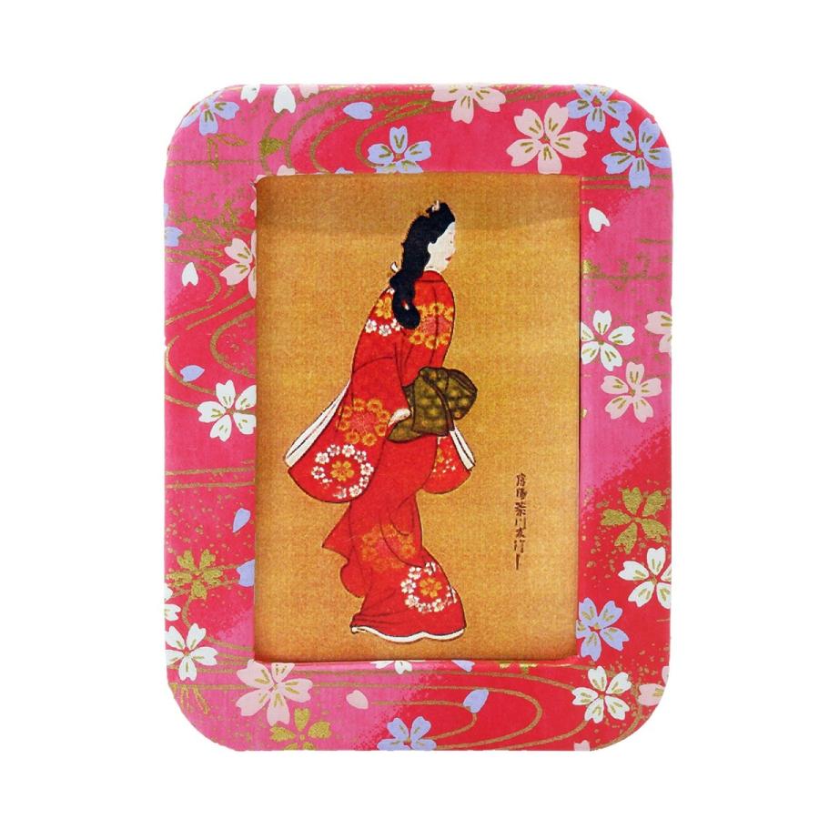 写真立て 美濃和紙 風合い ステキな かっこいい　上品 キング 友禅和紙フォトスタンド 桜 チェキサイズ用 日本製｜mono-pocket