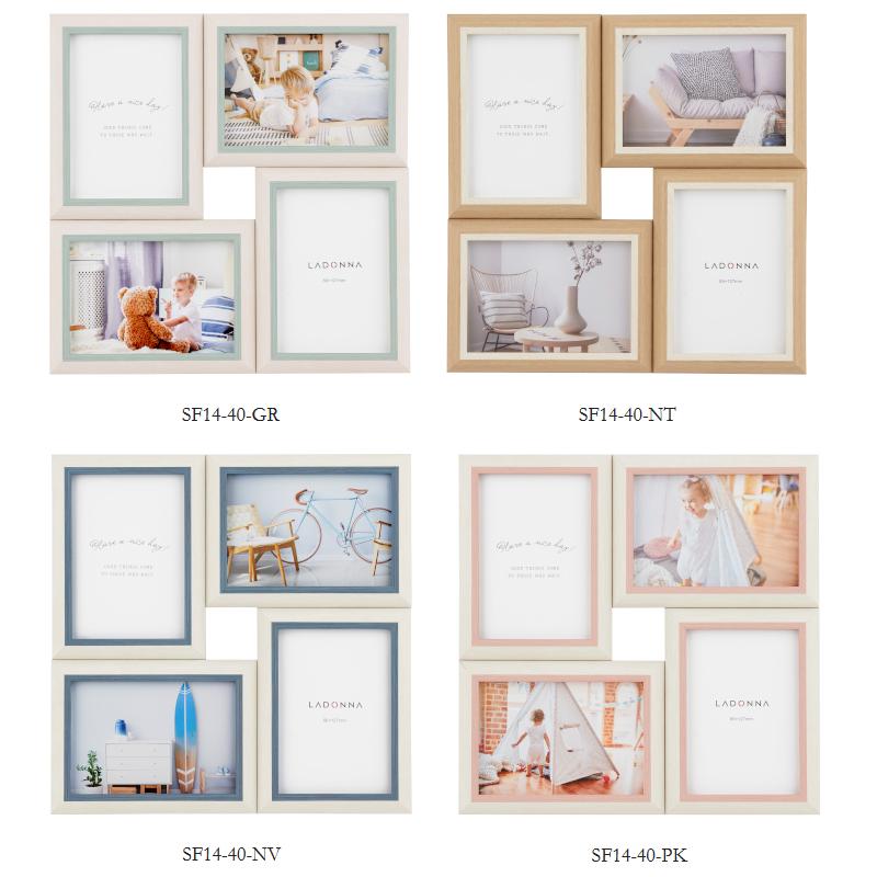 LADONNA フォトフレーム 4面 L判 壁掛け 卓上 おしゃれ 写真立て