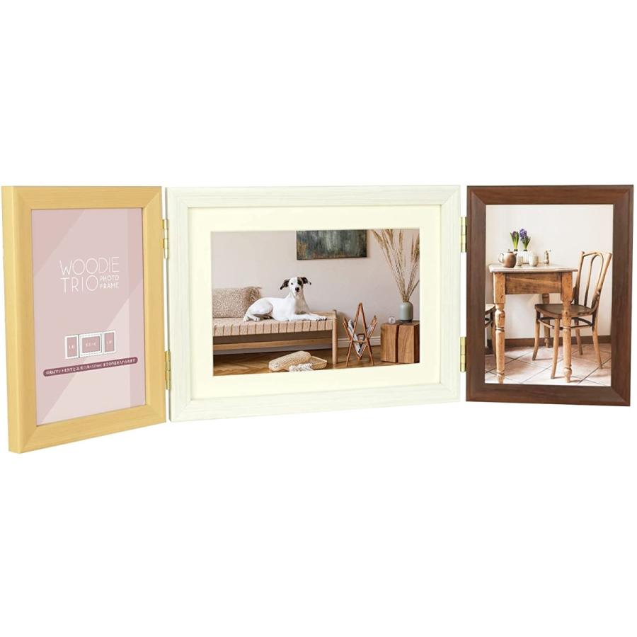 フォトフレーム おしゃれ Lサイズ ハガキサイズ 2lサイズ 写真立て 3面フレーム インテリア 万丈 Vanjoh ウッディトリオ 2l ポスト L判 Nwb モノポケット Yahoo 店 通販 Yahoo ショッピング