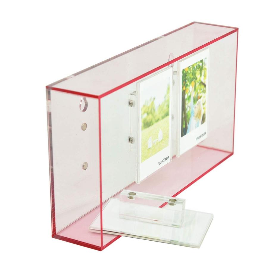 フジカラー フォトスタンド 高級 おしゃれ ボックス型 チェキ 額縁 富士フィルム フォトフレーム アクリルコロンフレーム チェキサイズ 3面 ピンク モノポケット Yahoo 店 通販 Yahoo ショッピング