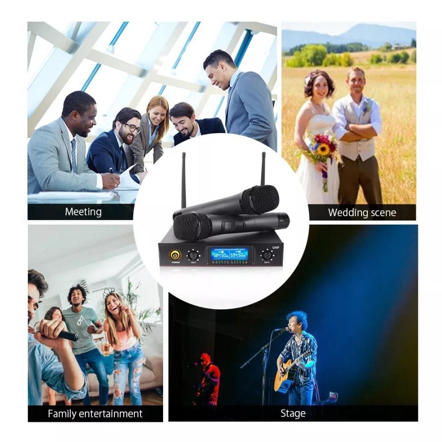 カラオケ マイク ワイヤレスマイクシステム UHF ロケットオーディオ E2202 チャンネル ±