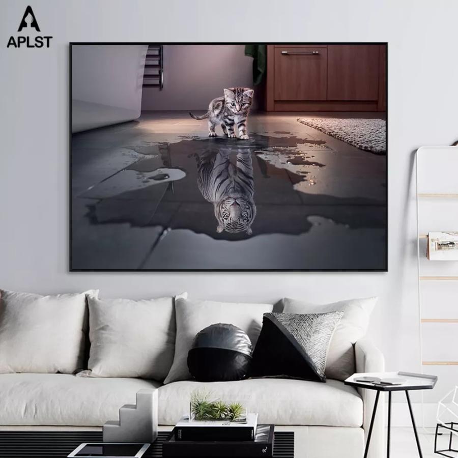 ファブリックパネル 猫 虎 アートパネル インテリア 絵画 壁掛け 店舗