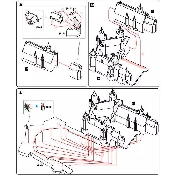 ホーエンツォレルン城 ドイツ ミニ 3Dペーパーモデルハウス