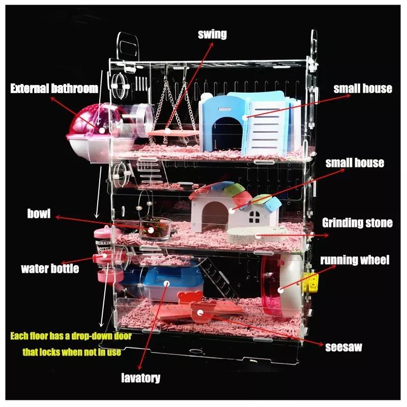 ハムスター ケージ 大型 透明 広い ３階建て 安い 