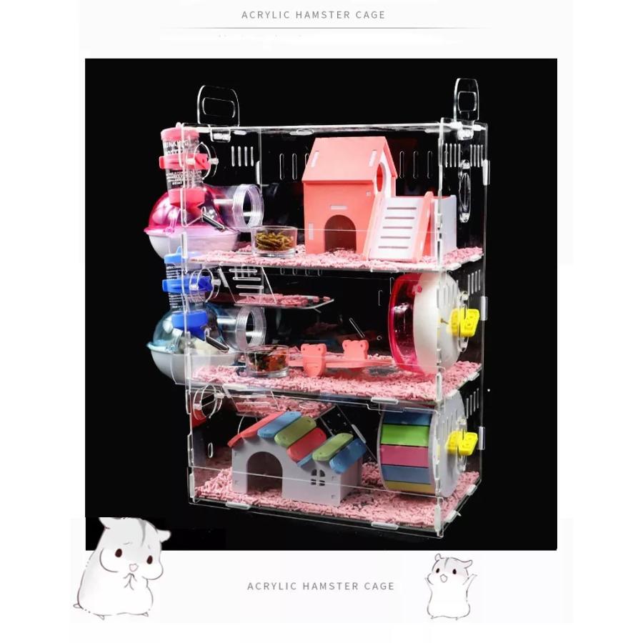 ハムスター ケージ 大型 透明 広い ３階建て 安い 