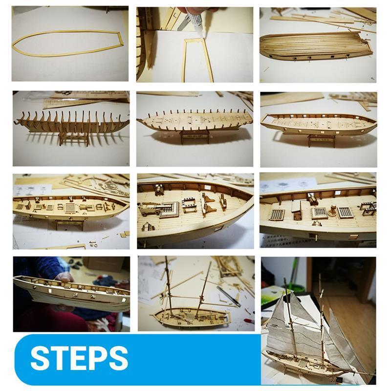 帆船模型キット 初心者 パーツ 手作り木製模型船キット1:100