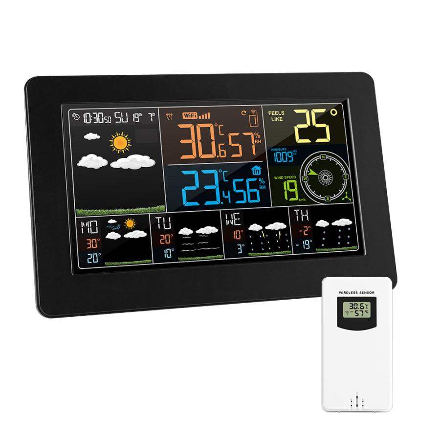 温度計 湿度計 ワイヤレス おしゃれ キャンプ 車中泊 気象観測所-温度計および湿度計、ワイヤレス、屋内および屋外用｜mono-prox-store