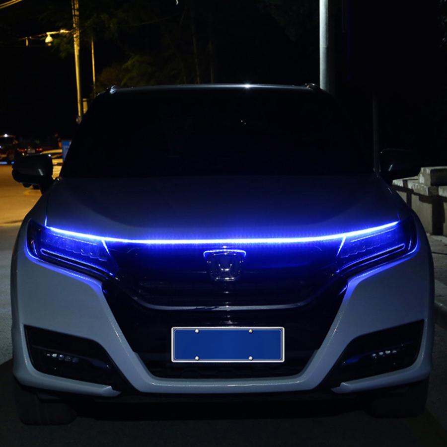 Okeen led車フードライトユニバーサルヘッドライトストリップ柔軟なカー装飾雰囲気ランプdrlオートデイタイムランニングライト12v｜mono-prox-store