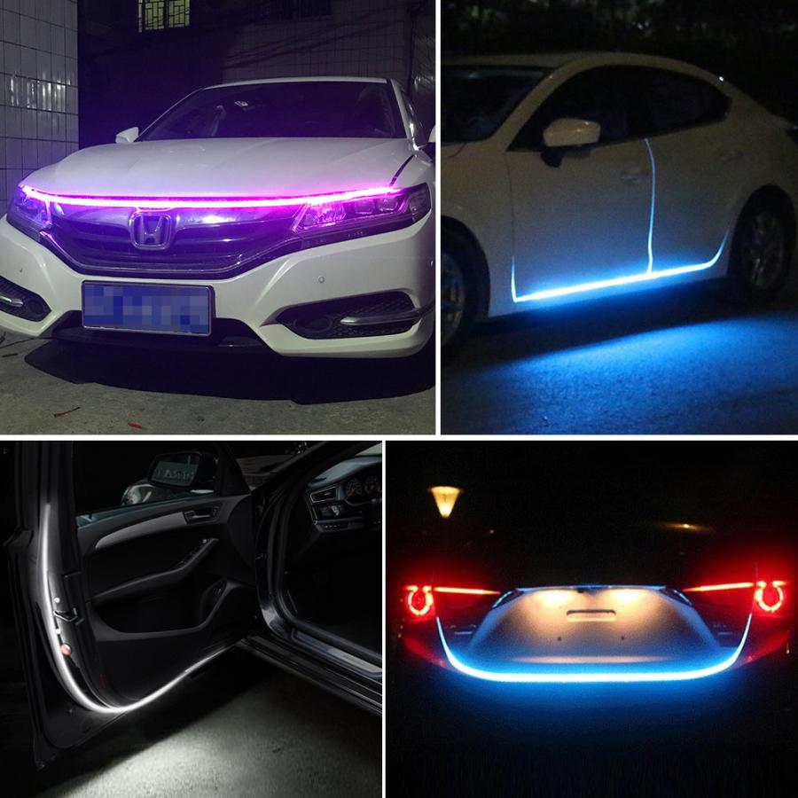 Okeen led車フードライトユニバーサルヘッドライトストリップ柔軟なカー装飾雰囲気ランプdrlオートデイタイムランニングライト12v｜mono-prox-store｜14