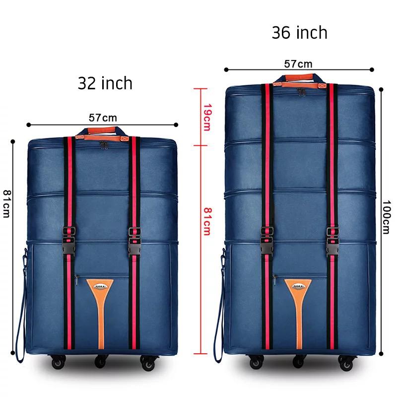 [大特価] スーツケース 大容量オックスフォード生地製の防水ラゲッジバッグ、折りたたみ式車輪付きの荷物、寸法32?36インチ 【N1972481278】(10960円)