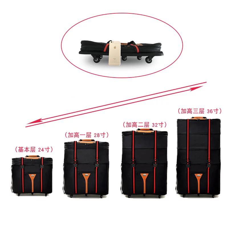 [大特価] スーツケース 大容量オックスフォード生地製の防水ラゲッジバッグ、折りたたみ式車輪付きの荷物、寸法32?36インチ 【N1972481278】(10960円)