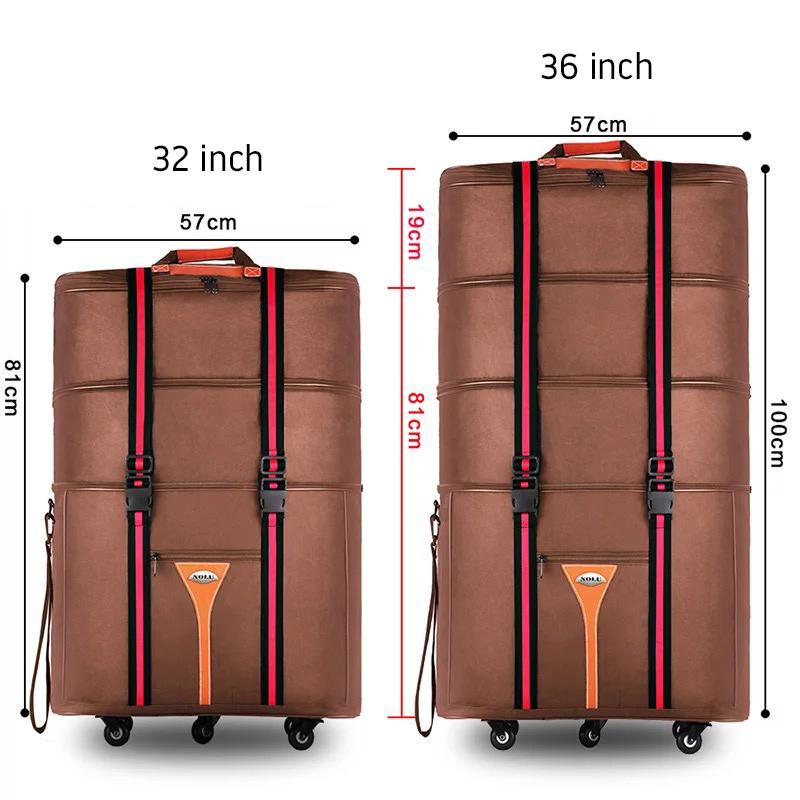 [大特価] スーツケース 大容量オックスフォード生地製の防水ラゲッジバッグ、折りたたみ式車輪付きの荷物、寸法32?36インチ 【N1972481278】(10960円)