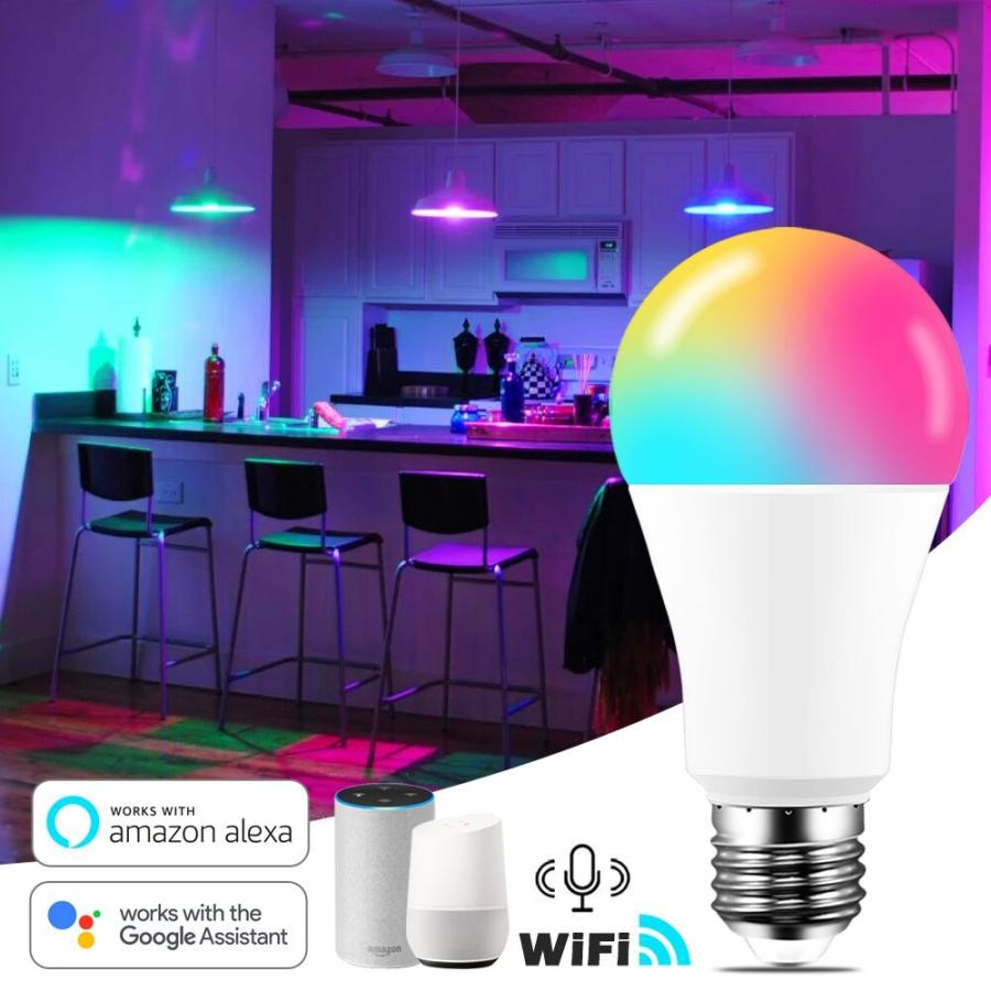led カラー電球 15ワットwifiスマート電球B22 E27 led rgbランプalexaで動作 |  | 09