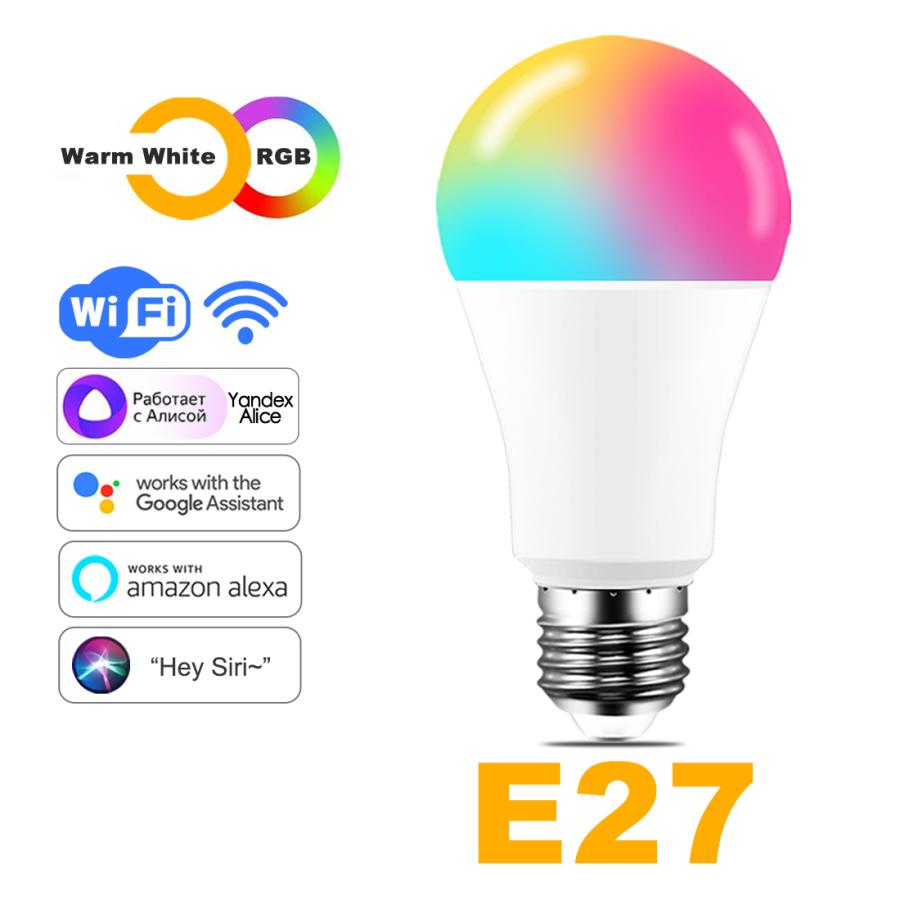 led カラー電球 15ワットwifiスマート電球B22 E27 led rgbランプalexaで動作 |  | 06