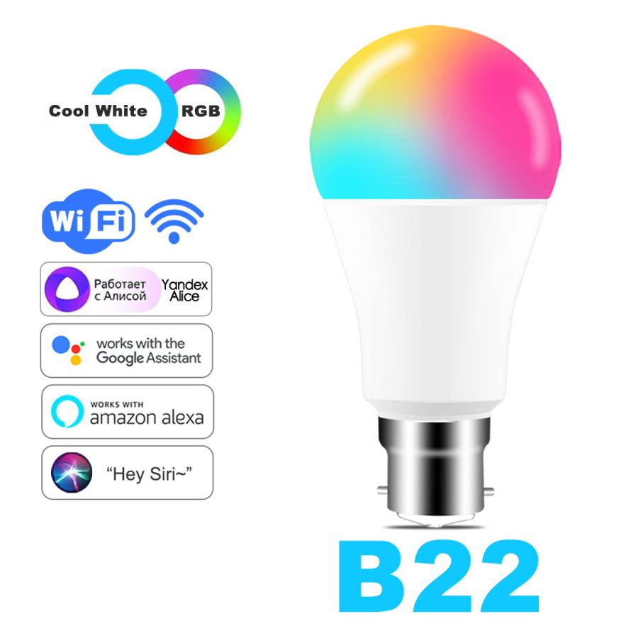 led カラー電球 15ワットwifiスマート電球B22 E27 led rgbランプalexaで動作 |  | 07