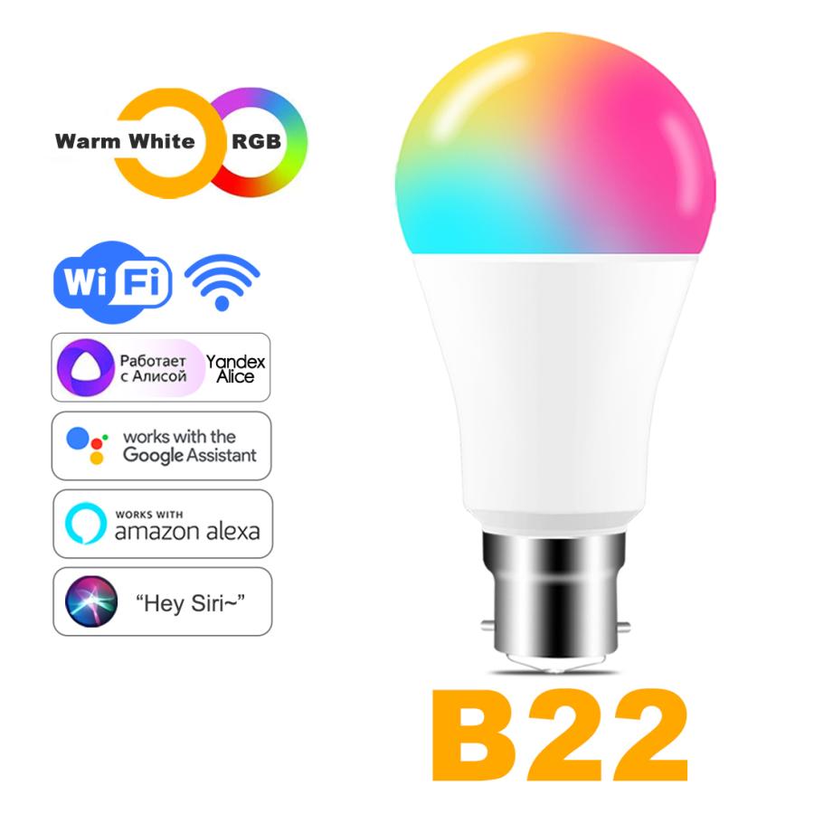 led カラー電球 15ワットwifiスマート電球B22 E27 led rgbランプalexaで動作 |  | 08