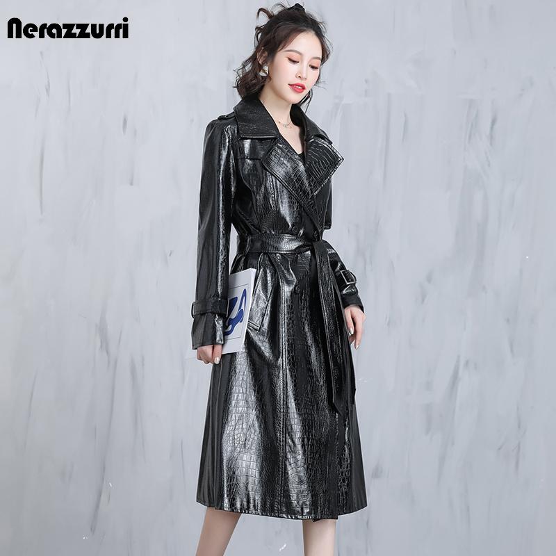 コート レディース 40代 50代 秋冬 防水レザーコート、光沢のある反射