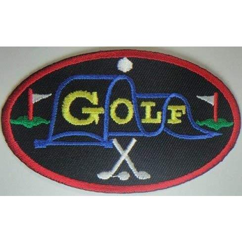ワッペン エンブレム Golf ゴルフ 黒 縦5.2cm×横9cm : mono-sta - 通販