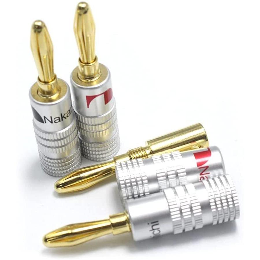 Nakamichi ナカミチ バナナプラグ 24K 金メッキ アルミメタル Nakamichi ナカミチ バナナプラグ 24K 金メッキ アルミメタル