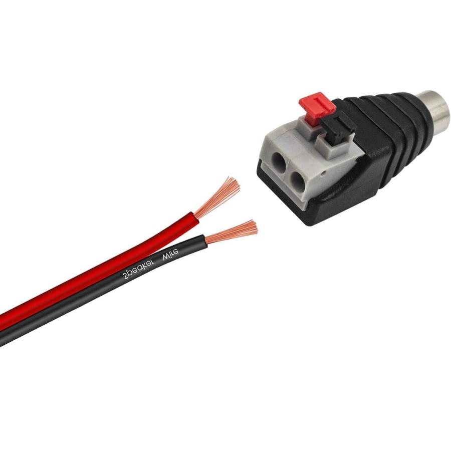 スピーカーケーブル RCA メス コネクタ 変換アダプタ DCジャック