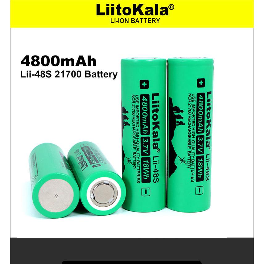 LiitoKala 大容量リチウムイオンバッテリー Lii-48S 21700 3.7V 4800mAh 9.6A フラットトップ リチウムイオン電池 充電池 電子タバコ｜monobase2021｜03