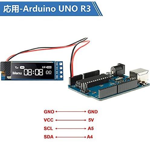 0.91インチ IIC I2C シリアルOLED液晶ディスプレイモジュール 128x32 3.3V/5V AVR PIC Arduino UNO MEGA Arduinoに対応 |  | 03