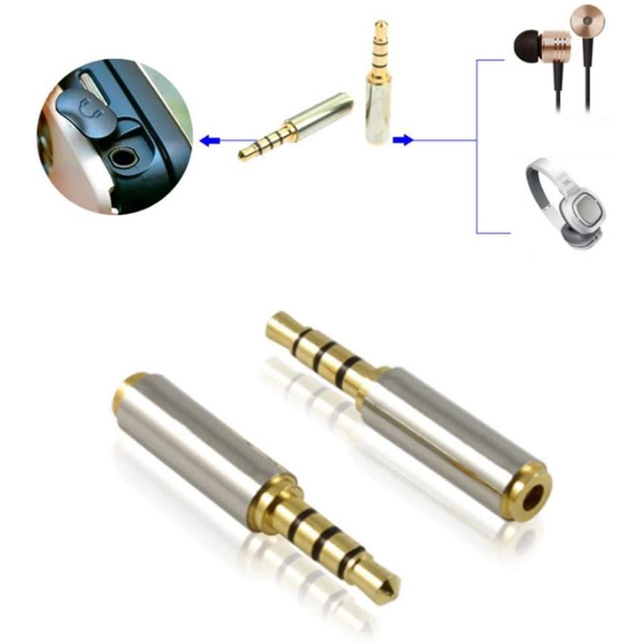 4極 ステレオ変換ミニプラグ 3.5mmオス ⇒ 2.5mm メス + 2.5mm 4極 ステレオ変換ミニプラグ 3.5mmオス ⇒ 2.5mm メス + 2.5mm