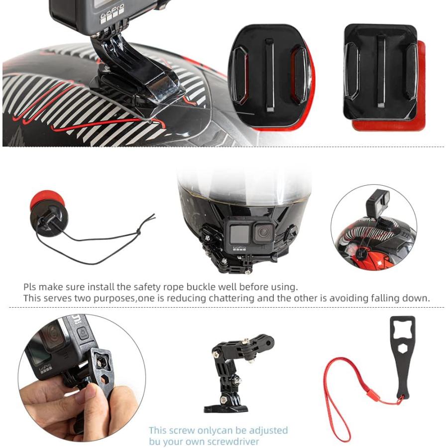 DJI オートバイヘルメットチンマウントキット GoPro Hero 9/8/7 DJI オートバイヘルメットチンマウントキット GoPro Hero 9/8/7