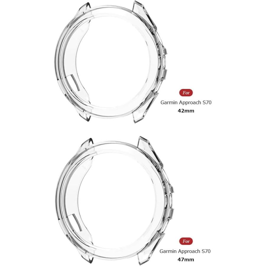 GARMIN ガーミン Approach S70 47mm スマートウォッチ 保護ケース カバー + 液晶ガラスフィルム 互換品 ソフト TPU材質 ぴったり対応 全3色｜monobase2021｜04