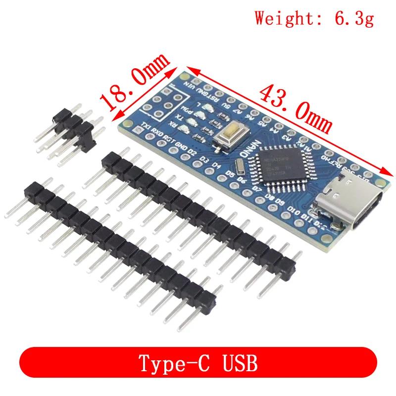 USB TYPE-C Arduino Nano V3.0 CH340 ATmega 328P Atmel mega 328 Nano V3.0 互換 5V 16M マイクロコントローラーボード マイコン 開発ボード 基盤 1個 |  | 02
