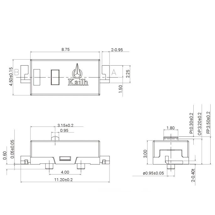 Kailh D2LS-21 SMD ミニ マイクロスイッチ ブルードット ゲーミング マウス用 ピン押 ボタン形 ゲームマウス用 4個 |  | 05