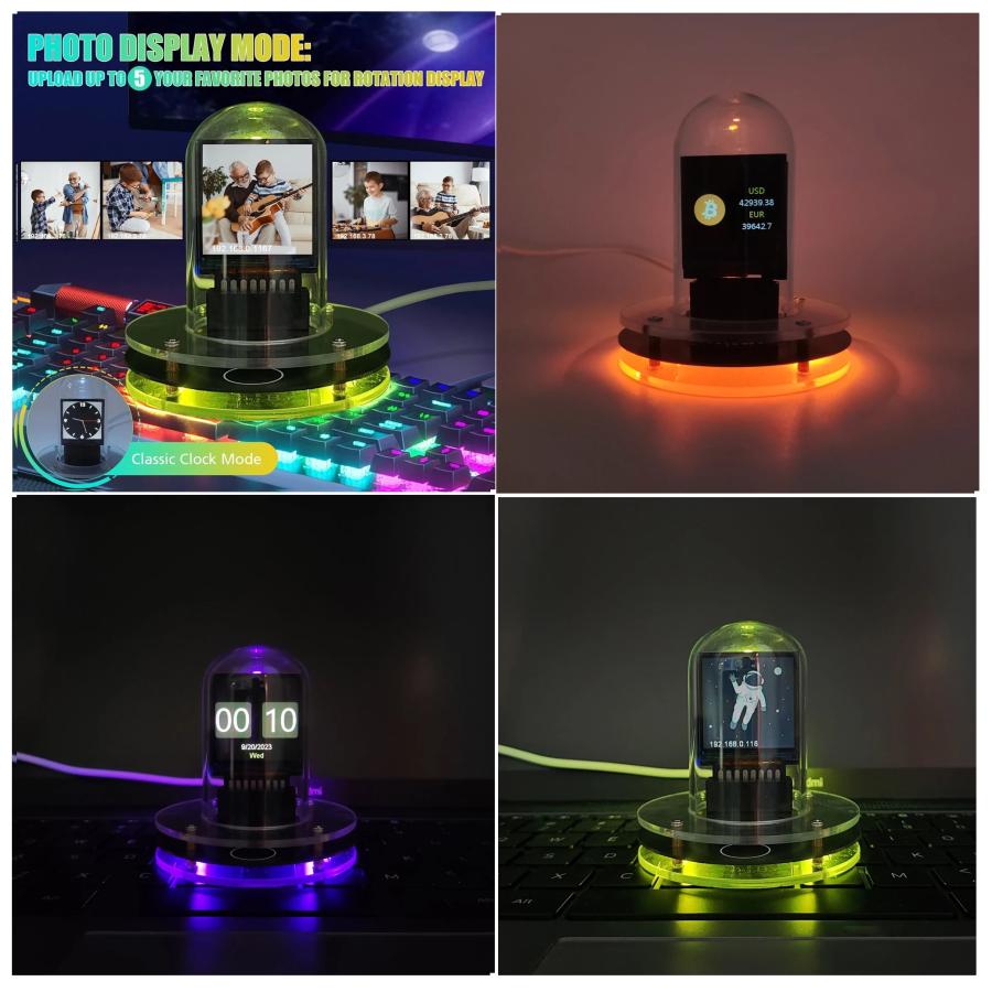 ニキシー管風 Smart Weather Clock 気象ステーション 天気予報管 ニキシー管風 Smart Weather Clock 気象ステーション 天気予報管