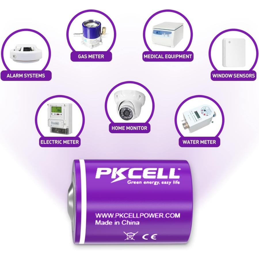 PKCELL 1/2AA ER14250 XL-050F SB-AA02 LS14250 3.6V 1200mAh Li-SOCL