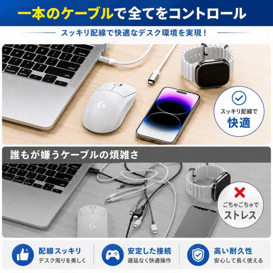 Razer / Logitech Basilisk Ultimate / Viper Ultimate 専用 Micro USB → Type-C 変換 アダプター 充電 データ転送 ロジクール ワイヤレス ゲーミングマウス |  | 08