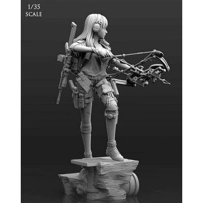 1/35 コンパウンドボウを持つ美人斥候 SF 近未来 未塗装 レジン製