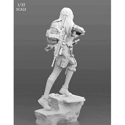 1/35 コンパウンドボウを持つ美人斥候 SF 近未来 未塗装 レジン製
